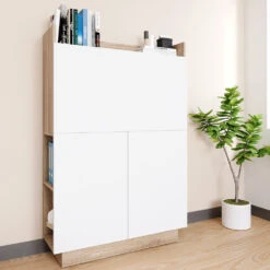 Sekretär Schreibtisch "Alena" Sonoma/Weiß 85 X 27 Cm Vicco -Vicco 20230720 m4363 04 ol