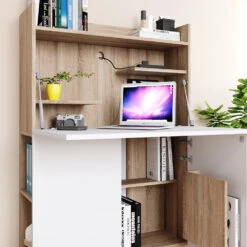 Sekretär Schreibtisch "Alena" Sonoma/Weiß 85 X 27 Cm Vicco -Vicco 20230720 m4363 05 ol