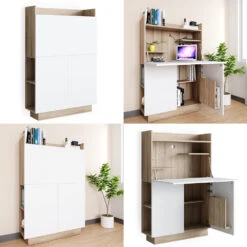 Sekretär Schreibtisch "Alena" Sonoma/Weiß 85 X 27 Cm Vicco -Vicco 20230720 m4363 08 ol