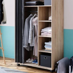 Kleiderschrank "Doros" Sonoma 100 X 168 Cm Offen, Mit Rollen Vicco 13 Kleiderschrank "Doros" Sonoma 100 X 168 Cm Offen, Mit Rollen Vicco -Vicco 20230816 m5864 05 ol