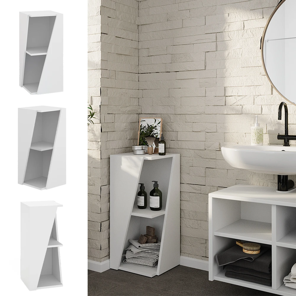 Midischrank "Benno" Weiß 31.6 X 70.5 Cm Mit Offenen Ablagen Vicco 4 Midischrank "Benno" Weiß 31.6 X 70.5 Cm Mit Offenen Ablagen Vicco – Bild 2