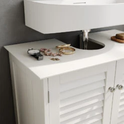 Waschbeckenunterschrank "Riad" Weiß 60 X 58 Cm Mit 2 Türen Vicco 14 Waschbeckenunterschrank "Riad" Weiß 60 X 58 Cm Mit 2 Türen Vicco -Vicco 20230907 m5688 05 ol