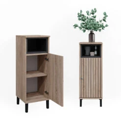 Vicco Midischrank "Aquis", Sonoma/Anthrazit, 30 X 86.8 Cm Mit Tür Und Offenem Fach -Vicco 20230907 m5816 07 ol