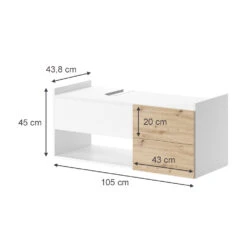 Vicco Waschbeckenunterschrank "Alf", Weiß/Eiche, 105 X 45 Cm Mit 2 Schubladen 12 Vicco Waschbeckenunterschrank "Alf", Weiß/Eiche, 105 X 45 Cm Mit 2 Schubladen -Vicco 20230907 m5939 NP 03 ol