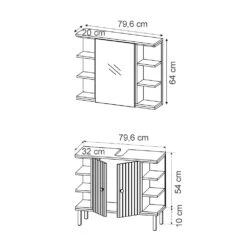 Vicco Badmöbel Set "Aquis", Sonoma/Anthrazit, 2 Teile -Vicco 20230907 m5950 03 ol