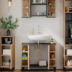 Vicco Badmöbel Set "Aquis", Sonoma/Anthrazit, 4 Teile -Vicco 20230907 m5953 05 ol