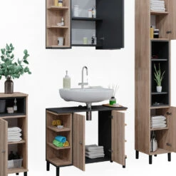 Vicco Badmöbel Set "Aquis", Sonoma/Anthrazit, 4 Teile -Vicco 20230907 m5953 06 ol