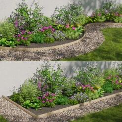 OK-Living Rasenkante "Garten", Naturholz, 203 X 10 Cm 4 Meter -Vicco 20230921 g259 04 ol