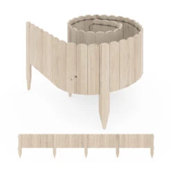 OK-Living Rasenkante "Garten", Naturholz, 203 X 20 Cm 4 Meter