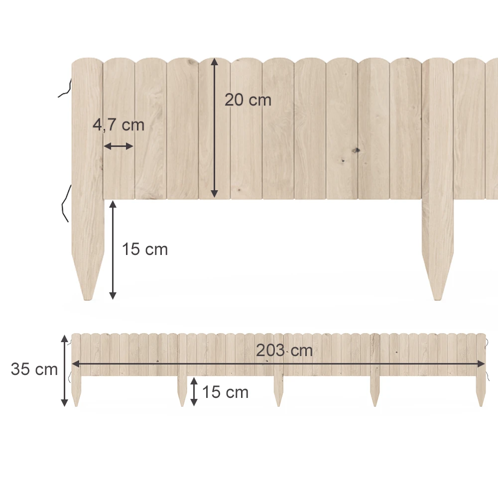 OK-Living Rasenkante "Garten", Naturholz, 203 X 20 Cm 4 Meter 5 OK-Living Rasenkante "Garten", Naturholz, 203 X 20 Cm 4 Meter – Bild 3