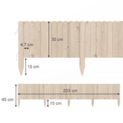 OK-Living Rasenkante "Garten", Naturholz, 203 X 30 Cm 4 Meter -Vicco 20230921 g261 03 ol