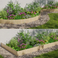 OK-Living Rasenkante "Garten", Naturholz, 203 X 30 Cm 4 Meter -Vicco 20230921 g261 04 ol