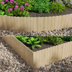 OK-Living Rasenkante "Garten", Naturholz, 203 X 30 Cm 4 Meter -Vicco 20230921 g261 05 ol