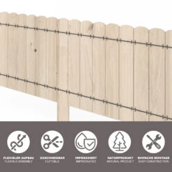 OK-Living Rasenkante "Garten", Naturholz, 203 X 30 Cm 4 Meter -Vicco 20230921 g261 06 ol