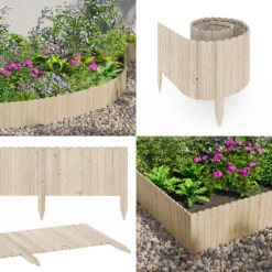 OK-Living Rasenkante "Garten", Naturholz, 203 X 30 Cm 4 Meter -Vicco 20230921 g261 08 ol