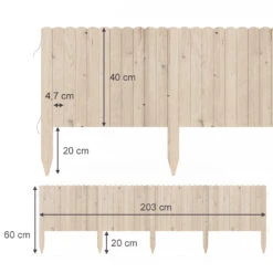 OK-Living Rasenkante "Garten", Naturholz, 203 X 40 Cm 4 Meter -Vicco 20230921 g262 03 ol