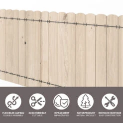 OK-Living Rasenkante "Garten", Naturholz, 203 X 40 Cm 4 Meter -Vicco 20230921 g262 06 ol