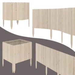 OK-Living Rasenkante "Garten", Naturholz, 203 X 40 Cm 4 Meter -Vicco 20230921 g262 07 ol