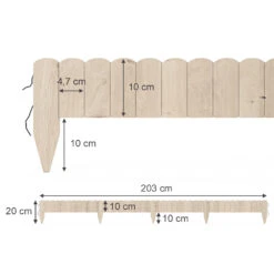OK-Living Rasenkante "Garten", Naturholz, 203 X 10 Cm 10 Meter -Vicco 20230921 g263 03 ol