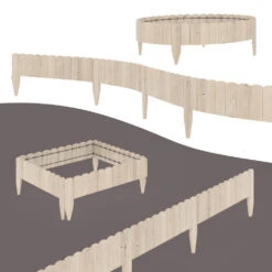 OK-Living Rasenkante "Garten", Naturholz, 203 X 10 Cm 10 Meter -Vicco 20230921 g263 07 ol