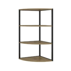 Vicco Wandregal "Fyrk", Eiche/Schwarz, 30 X 60 Cm 3 Ebenen