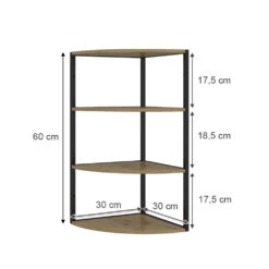 Vicco Wandregal "Fyrk", Eiche/Schwarz, 30 X 60 Cm 3 Ebenen -Vicco 20230921 m5809 03 ol