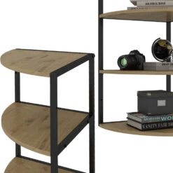 Vicco Wandregal "Fyrk", Eiche/Schwarz, 30 X 60 Cm 3 Ebenen -Vicco 20230921 m5809 06 ol