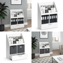 Vicco Bücherregal "Luigi", Weiß, 72 X 96.2 Cm Ohne Faltboxen -Vicco 20230928 m5199 08 ol