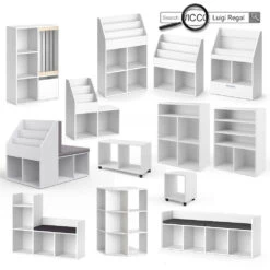 Vicco Bücherregal "Luigi", Weiß, 72 X 96.2 Cm Ohne Faltboxen -Vicco 20230928 m5199 09 ol