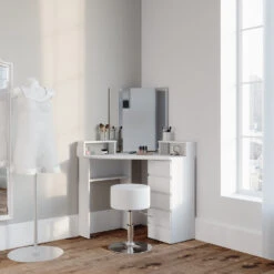 Eckschminktisch "Tilda" Weiß 113.3 Cm Mit Hocker Vicco -Vicco 20231027 m4261 hw 04 ol