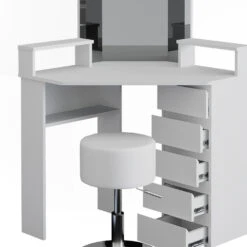 Eckschminktisch "Tilda" Weiß 113.3 Cm Mit Hocker Vicco -Vicco 20231027 m4261 hw 06 ol