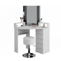 Eckschminktisch "Tilda" Weiß 113.3 Cm Mit Hocker Vicco -Vicco 20231027 m4261 hw 07 ol