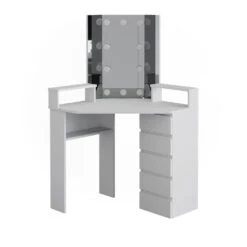 Eckschminktisch "Tilda" Weiß 113.3 Cm Mit LED Beleuchtung Vicco