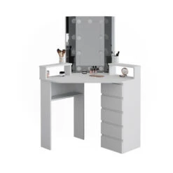 Eckschminktisch "Tilda" Weiß 113.3 Cm Mit LED Beleuchtung Vicco -Vicco 20231027 m4261 l 07 ol