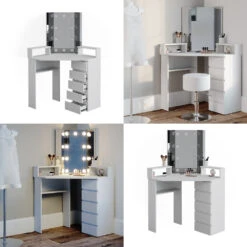 Eckschminktisch "Tilda" Weiß 113.3 Cm Mit LED Beleuchtung Vicco -Vicco 20231027 m4261 l 08 ol