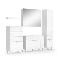 Vicco Badmöbel Set "Sola", Weiß, 4 Teile