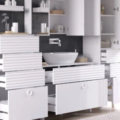 Vicco Badmöbel Set "Sola", Weiß, 4 Teile -Vicco 20231103 m6133 05 ol