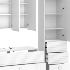 Vicco Badmöbel Set "Sola", Weiß, 4 Teile -Vicco 20231103 m6133 06 ol