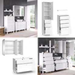 Vicco Badmöbel Set "Sola", Weiß, 4 Teile -Vicco 20231103 m6133 08 ol