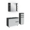 Badmöbel Set "J-Shape" Weiß/Anthrazit 3 Teile, Mit Midischrank Vicco 2 Badmöbel Set "J-Shape" Weiß/Anthrazit 3 Teile, Mit Midischrank Vicco -Vicco 20231123 m5624 01 ol