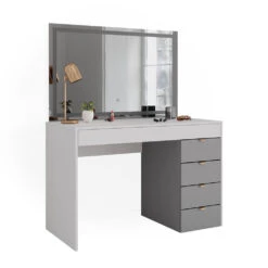 Vicco Schminktisch "Elise", Weiß/Grau, 115 Cm Mit LED-Spiegel -Vicco 20231123 m6211 sled 07 ol