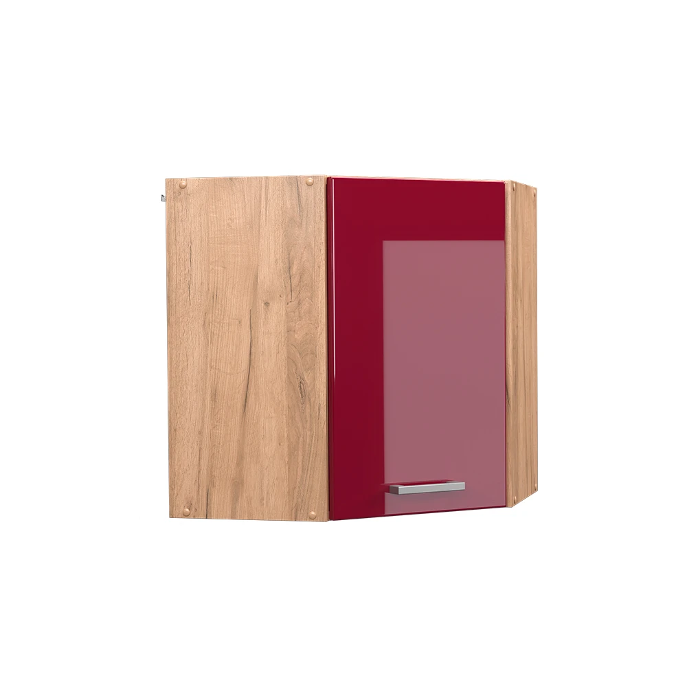 Eckhängeschrank "R-Line" Bordeaux Hochglanz/Goldkraft Eiche 57 Cm Vicco 3 Eckhängeschrank "R-Line" Bordeaux Hochglanz/Goldkraft Eiche 57 Cm Vicco