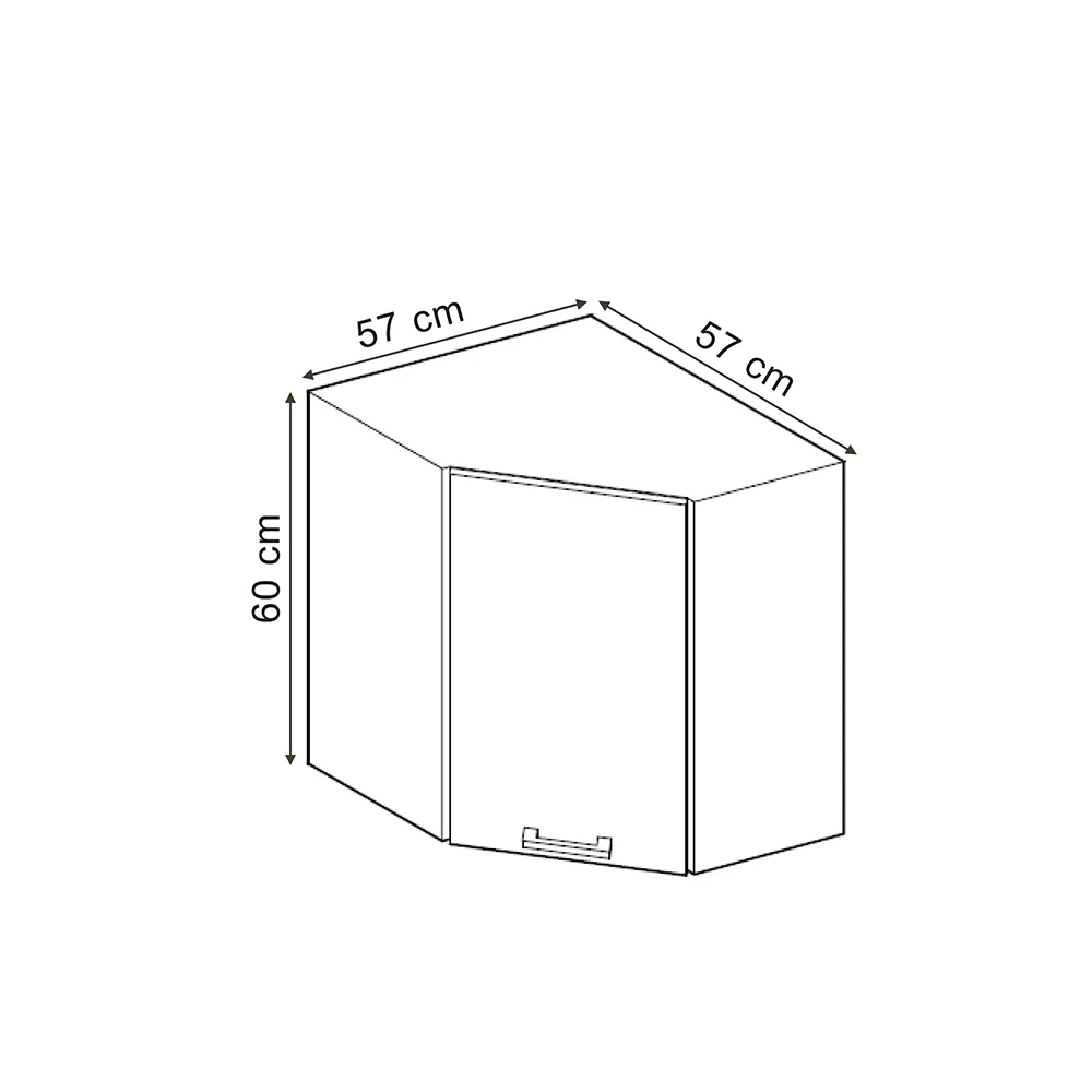 Eckhängeschrank "R-Line" Bordeaux Hochglanz/Goldkraft Eiche 57 Cm Vicco 5 Eckhängeschrank "R-Line" Bordeaux Hochglanz/Goldkraft Eiche 57 Cm Vicco – Bild 3