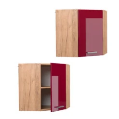 Eckhängeschrank "R-Line" Bordeaux Hochglanz/Goldkraft Eiche 57 Cm Vicco 12 Eckhängeschrank "R-Line" Bordeaux Hochglanz/Goldkraft Eiche 57 Cm Vicco -Vicco 20231124 mm239 oxrothgl 08 ol