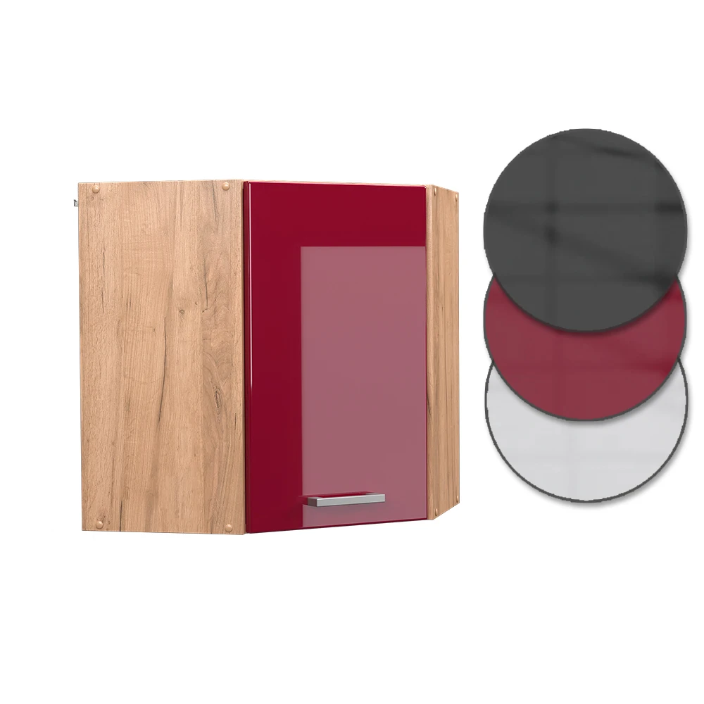 Eckhängeschrank "R-Line" Bordeaux Hochglanz/Goldkraft Eiche 57 Cm Vicco 8 Eckhängeschrank "R-Line" Bordeaux Hochglanz/Goldkraft Eiche 57 Cm Vicco – Bild 6