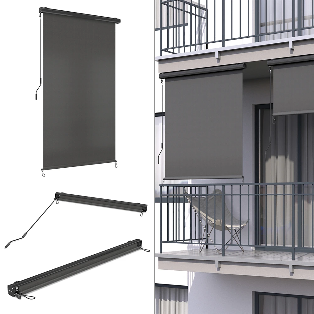 Senkrechtmarkise Anthrazit 160 X 250 Cm OK-Living 4 Senkrechtmarkise Anthrazit 160 X 250 Cm OK-Living – Bild 2