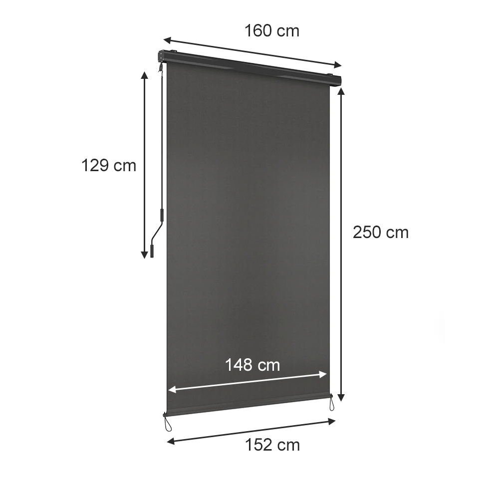 Senkrechtmarkise Anthrazit 160 X 250 Cm OK-Living 5 Senkrechtmarkise Anthrazit 160 X 250 Cm OK-Living – Bild 3