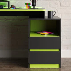 Vicco Schreibtisch "Mars", Anthrazit/Mintgrün, 178.2 X 60 Cm Mit 2 Schubladen 12 Vicco Schreibtisch "Mars", Anthrazit/Mintgrün, 178.2 X 60 Cm Mit 2 Schubladen -Vicco 20231228 m6182 05 ol