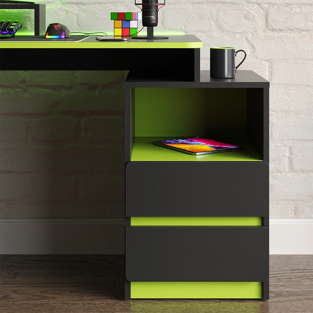 Vicco Schreibtisch "Mars", Anthrazit/Mintgrün, 178.2 X 60 Cm Mit 2 Schubladen 6 Vicco Schreibtisch "Mars", Anthrazit/Mintgrün, 178.2 X 60 Cm Mit 2 Schubladen – Bild 5