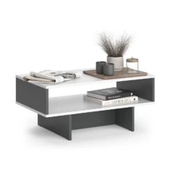 Vicco Couchtisch "Josef", Anthrazit/Weiß, 80 X 35.4 Cm Mit 1 Regal -Vicco 20231228 m6283 07 ol